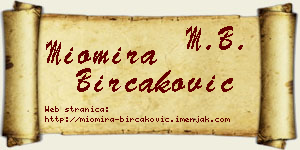 Miomira Birčaković vizit kartica